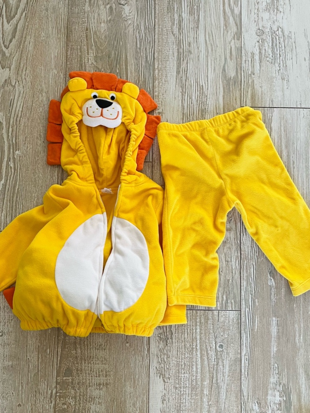 Carter's Bright Yellow Lion Hoodie and Pants Costume